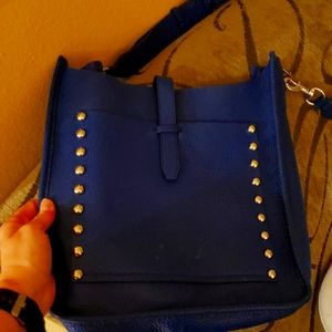 Rebecca Minkoff pebbled leather studded unlined crossbows purse